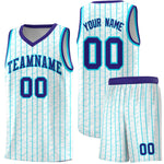 Custom White Custom Gray Pinstripe Retro Sets Uniform Basketball Jersey | BuyFootballJersey