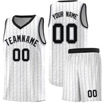 Custom White Custom Gray Pinstripe Retro Sets Uniform Basketball Jersey | BuyFootballJersey