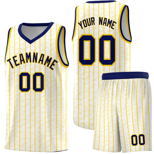 Custom White Custom Gray Pinstripe Retro Sets Uniform Basketball Jersey | BuyFootballJersey