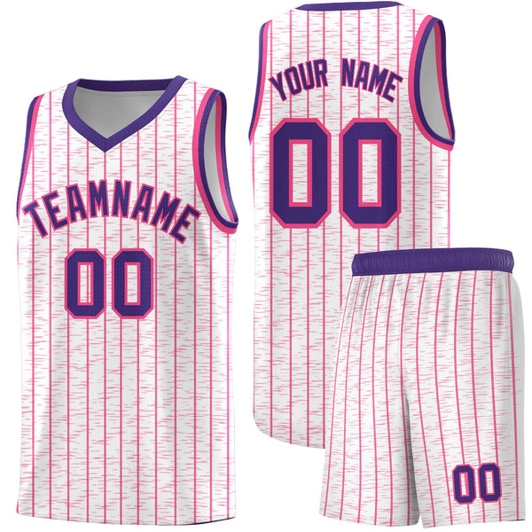 Custom White Custom Gray Pinstripe Retro Sets Uniform Basketball Jersey | BuyFootballJersey