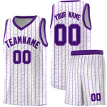 Custom White Custom Gray Pinstripe Retro Sets Uniform Basketball Jersey | BuyFootballJersey