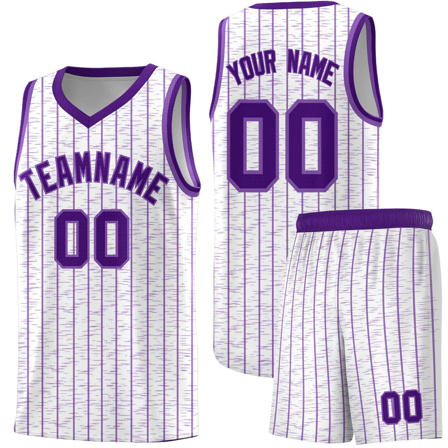 Custom White Custom Gray Pinstripe Retro Sets Uniform Basketball Jersey | BuyFootballJersey