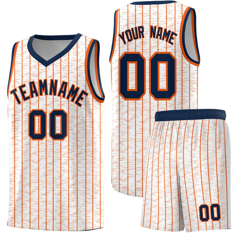 Custom White Custom Gray Pinstripe Retro Sets Uniform Basketball Jersey | BuyFootballJersey
