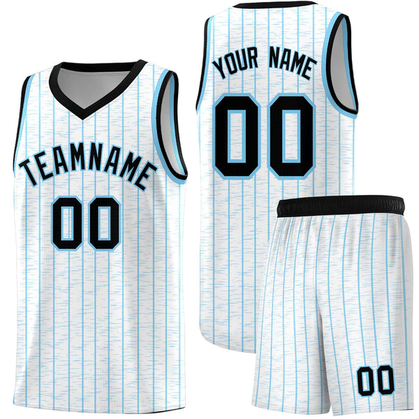 Custom White Custom Gray Pinstripe Retro Sets Uniform Basketball Jersey | BuyFootballJersey