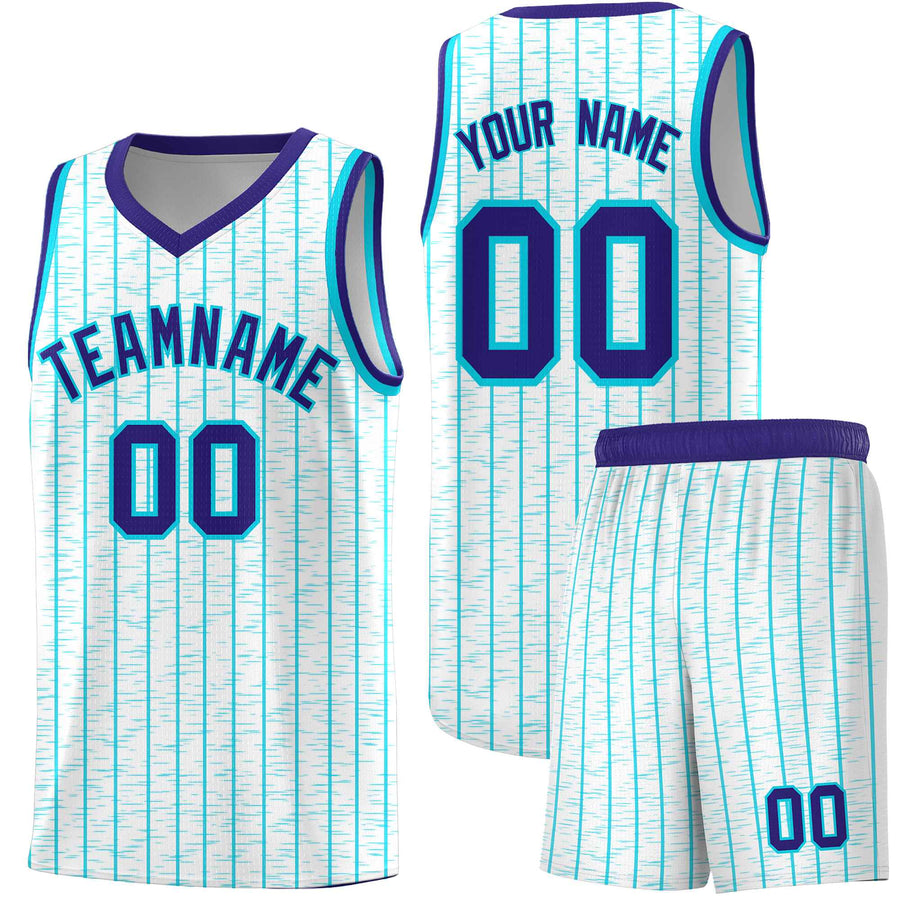 Custom White Custom Gray Pinstripe Retro Sets Uniform Basketball Jersey | BuyFootballJersey