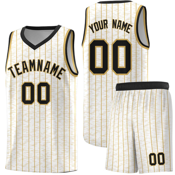 Custom White Custom Gray Pinstripe Retro Sets Uniform Basketball Jersey | BuyFootballJersey