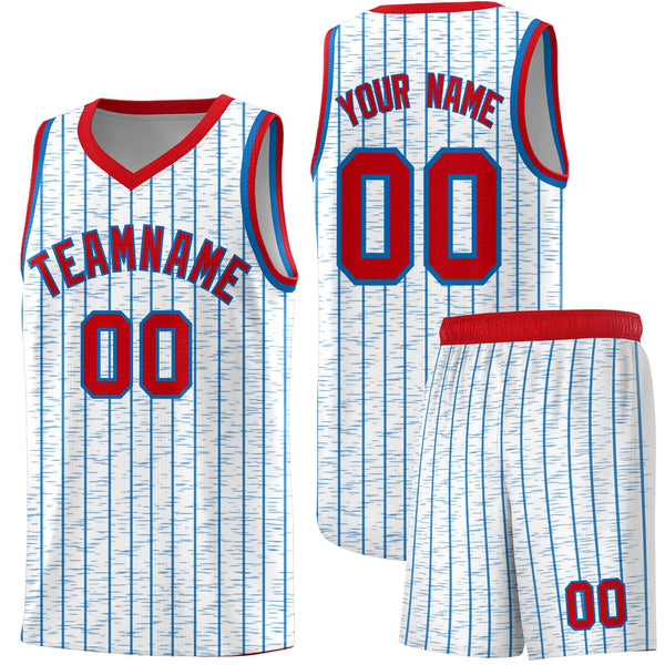 Custom White Custom Gray Pinstripe Retro Sets Uniform Basketball Jersey | BuyFootballJersey
