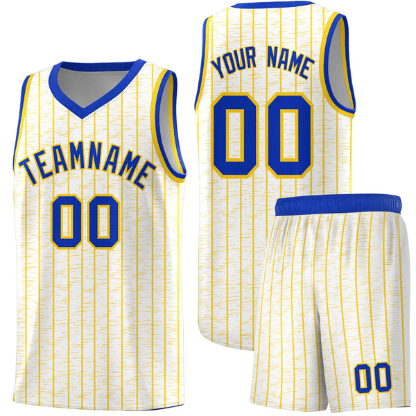 Custom White Custom Gray Pinstripe Retro Sets Uniform Basketball Jersey | BuyFootballJersey