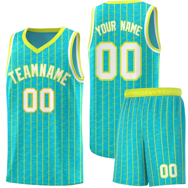 Custom Sky Blue Custom Gray Pinstripe Retro Sets Uniform Basketball Jersey | BuyFootballJersey
