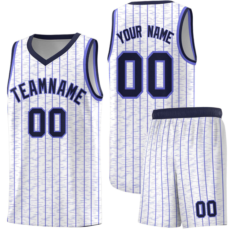 Custom White Custom Gray Pinstripe Retro Sets Uniform Basketball Jersey | BuyFootballJersey