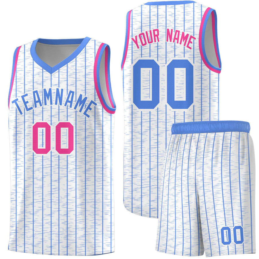 Custom White Custom Gray Pinstripe Retro Sets Uniform Basketball Jersey | BuyFootballJersey