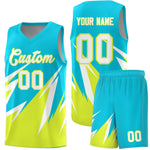 Custom Sky Blue Abstract Mountain Pattern Sports Uniform Basketball Jersey | BuyFootballJersey