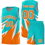 Custom Aqua Abstract Mountain Pattern Sports Uniform Basketball Jersey | BuyFootballJersey
