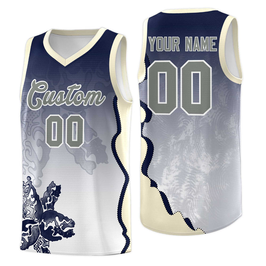 Custom Gray Green Basketball Jersey - Illusion Flower Gradient Lightweight | BuyFootballJersey