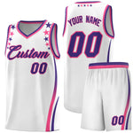 Custom White Shoulders Star Pattern Side Color Block Sports Uniform Basketball Jersey | BuyFootballJersey