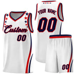 Custom White Shoulders Star Pattern Side Color Block Sports Uniform Basketball Jersey | BuyFootballJersey