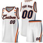 Custom White Shoulders Star Pattern Side Color Block Sports Uniform Basketball Jersey | BuyFootballJersey