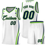 Custom White Shoulders Star Pattern Side Color Block Sports Uniform Basketball Jersey | BuyFootballJersey
