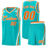 Custom Sky Blue Shoulders Star Pattern Side Color Block Sports Uniform Basketball Jersey | BuyFootballJersey