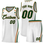 Custom White Shoulders Star Pattern Side Color Block Sports Uniform Basketball Jersey | BuyFootballJersey