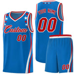 Custom Royal Shoulders Star Pattern Side Color Block Sports Uniform Basketball Jersey | BuyFootballJersey