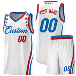 Custom White Shoulders Star Pattern Side Color Block Sports Uniform Basketball Jersey | BuyFootballJersey