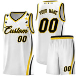 Custom White Shoulders Star Pattern Side Color Block Sports Uniform Basketball Jersey | BuyFootballJersey