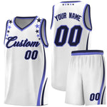 Custom White Shoulders Star Pattern Side Color Block Sports Uniform Basketball Jersey | BuyFootballJersey