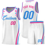 Custom White Shoulders Star Pattern Side Color Block Sports Uniform Basketball Jersey | BuyFootballJersey