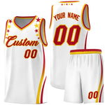 Custom White Shoulders Star Pattern Side Color Block Sports Uniform Basketball Jersey | BuyFootballJersey