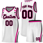 Custom White Shoulders Star Pattern Side Color Block Sports Uniform Basketball Jersey | BuyFootballJersey