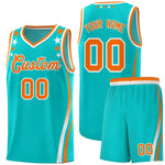 Custom Sky Blue Shoulders Star Pattern Side Color Block Sports Uniform Basketball Jersey | BuyFootballJersey