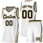 Custom White Shoulders Star Pattern Side Color Block Sports Uniform Basketball Jersey | BuyFootballJersey