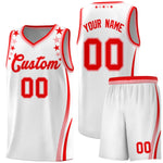 Custom White Shoulders Star Pattern Side Color Block Sports Uniform Basketball Jersey | BuyFootballJersey