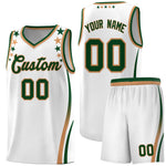 Custom White Shoulders Star Pattern Side Color Block Sports Uniform Basketball Jersey | BuyFootballJersey