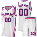 Custom White Shoulders Star Pattern Side Color Block Sports Uniform Basketball Jersey | BuyFootballJersey