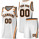 Custom White Shoulders Star Pattern Side Color Block Sports Uniform Basketball Jersey | BuyFootballJersey