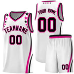 Custom White Shoulders Star Pattern Side Color Block Sports Uniform Basketball Jersey | BuyFootballJersey