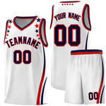 Custom White Shoulders Star Pattern Side Color Block Sports Uniform Basketball Jersey | BuyFootballJersey