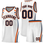 Custom White Shoulders Star Pattern Side Color Block Sports Uniform Basketball Jersey | BuyFootballJersey