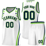 Custom White Shoulders Star Pattern Side Color Block Sports Uniform Basketball Jersey | BuyFootballJersey