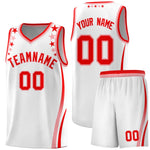 Custom White Shoulders Star Pattern Side Color Block Sports Uniform Basketball Jersey | BuyFootballJersey