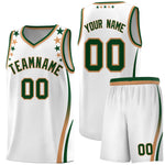 Custom White Shoulders Star Pattern Side Color Block Sports Uniform Basketball Jersey | BuyFootballJersey