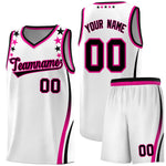 Custom White Shoulders Star Pattern Side Color Block Sports Uniform Basketball Jersey | BuyFootballJersey