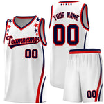 Custom White Shoulders Star Pattern Side Color Block Sports Uniform Basketball Jersey | BuyFootballJersey