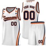 Custom White Shoulders Star Pattern Side Color Block Sports Uniform Basketball Jersey | BuyFootballJersey