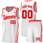 Custom White Shoulders Star Pattern Side Color Block Sports Uniform Basketball Jersey | BuyFootballJersey