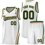 Custom White Shoulders Star Pattern Side Color Block Sports Uniform Basketball Jersey | BuyFootballJersey