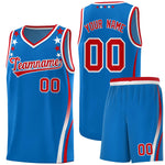 Custom Royal Shoulders Star Pattern Side Color Block Sports Uniform Basketball Jersey | BuyFootballJersey