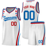 Custom White Shoulders Star Pattern Side Color Block Sports Uniform Basketball Jersey | BuyFootballJersey